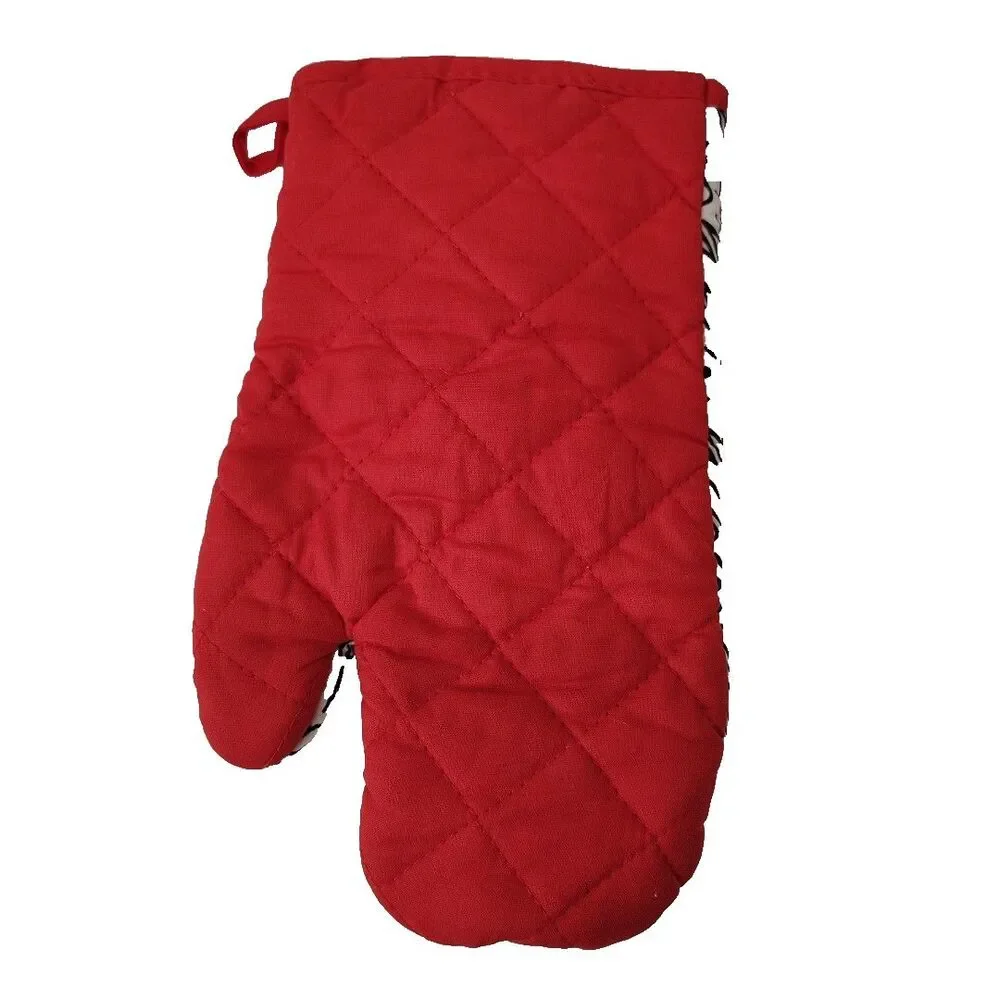 Disney Minnie Mouse Oven Mitt Pot Holder Red Black White 2 Pieces